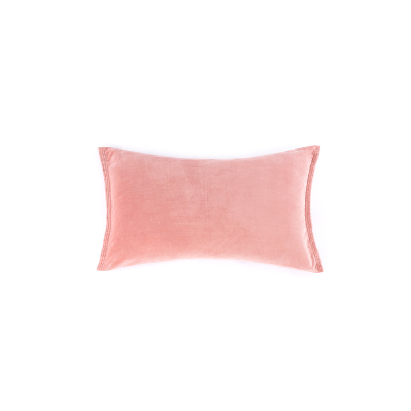 Taie décorative en mélange de coton de couleur unie Tahoma, Très grand, Rosé