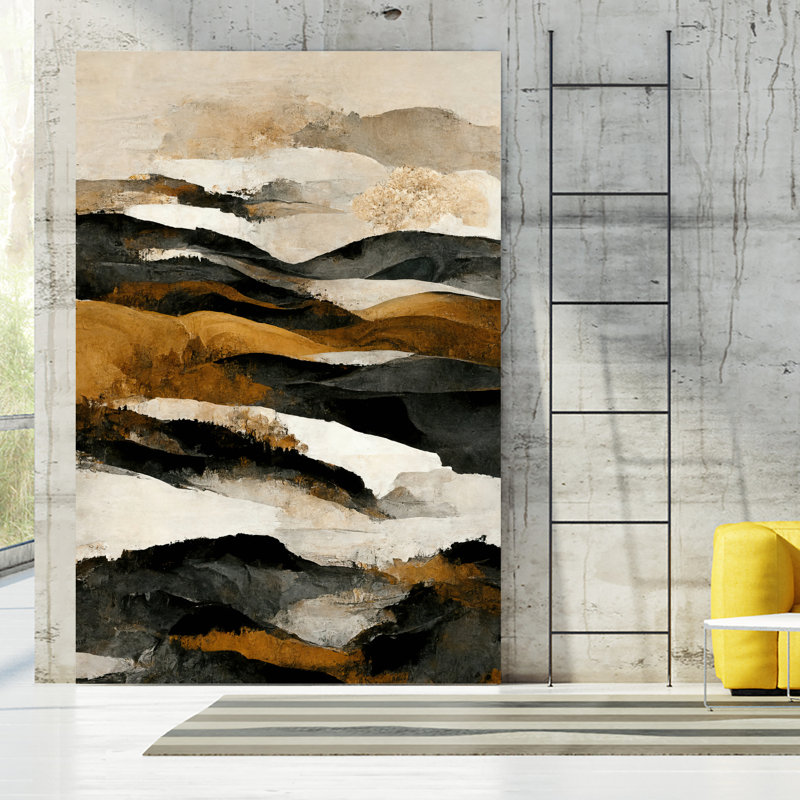 " Ochre And Beige Mountains " by Treechild, 84" H x 54" W