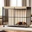 Mobilier de cage pour chien avec plateau - espace de vie confortable pour les grands chiens, structure en métal renforcé, double comme console, barres en acier uniformément espacées, assemblage rapide et confort polyvalent
