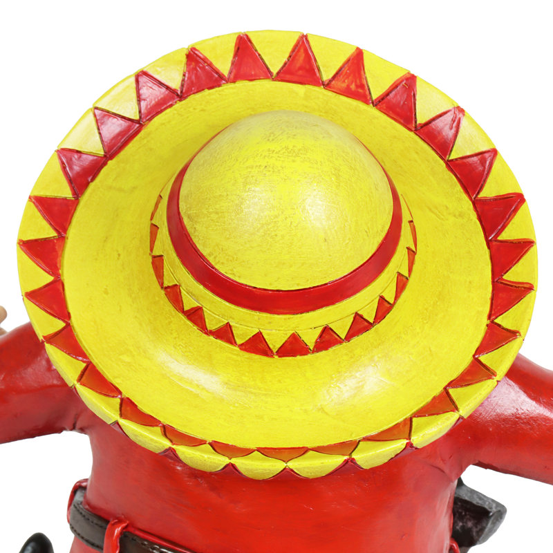 Hand Painted Red and Yellow Gnome Statue with Drink Holders