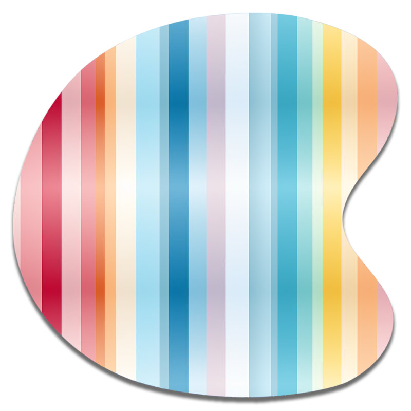 Lobsien - Stripped Irregular Wall Art - Drop Shape, 27" H x 27" W
