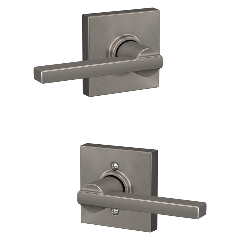 Latitude Passage Leverset with Collins Rosette, Satin Nickel