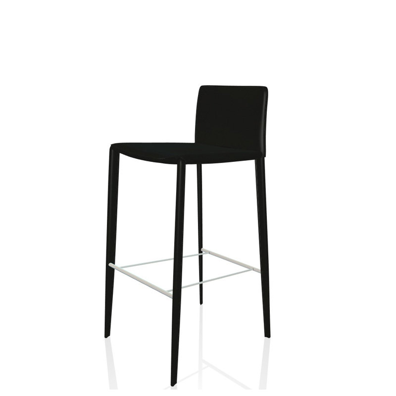 Tabouret de bar et de comptoir Linda, Noir, Tabouret de bar (siège d'une hauteur de 29,5276 p