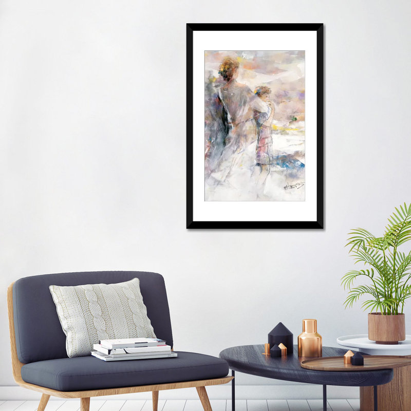 « my garçon », reproduction sur toile, H 24 po x l 16 po x P 1 po, Papier beaux-arts encadré noir, Blanc