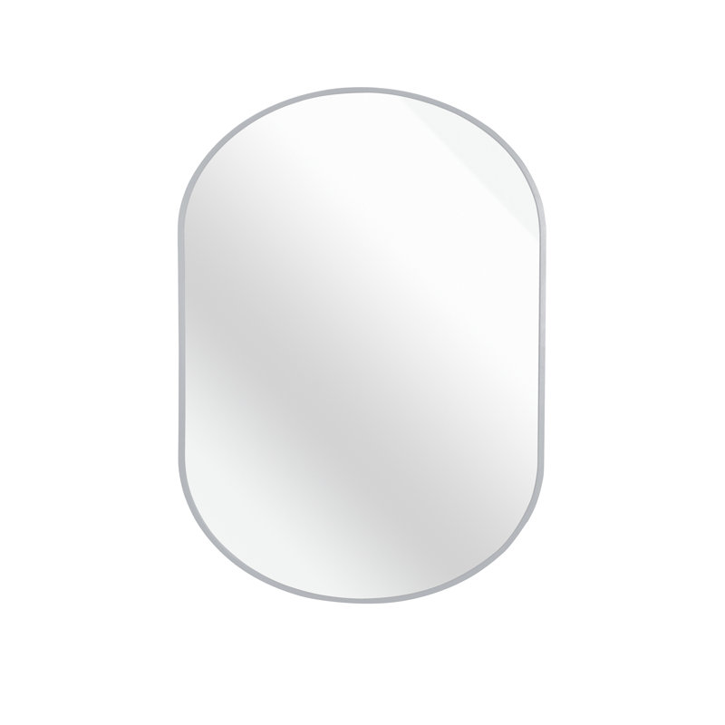 Onshuntay Metal Oval Wall Mirror, 28" x 20", Silver