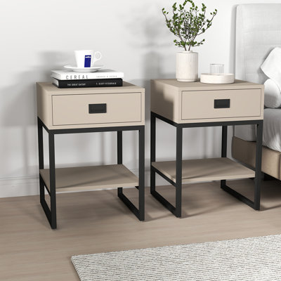40cm W Metal Bedside Table