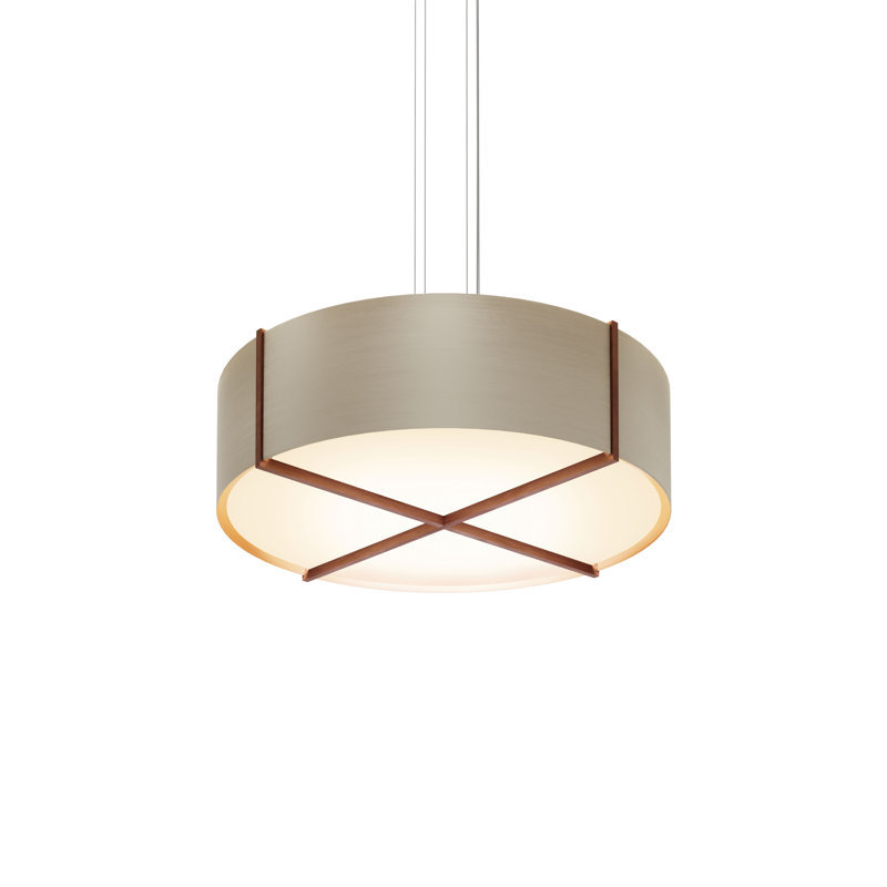 Plura 1 - Light LED Pendant, Distressed Brass, 3500, Dark Stained Walnut