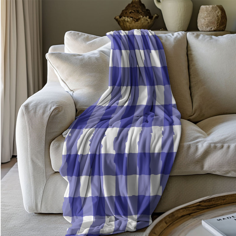Plaid bleu marine - couverture Sherpa de qualité supérieure 1 pièce, L 60 po x L 80 po