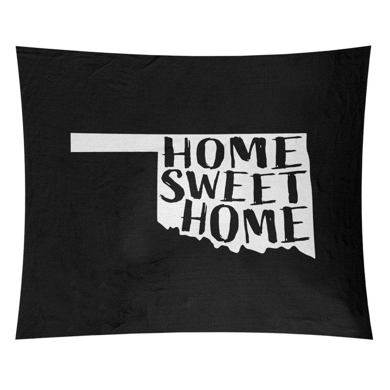 Tapisserie Home Sweet Oklahoma, H 104 po x l 88 po, Noir