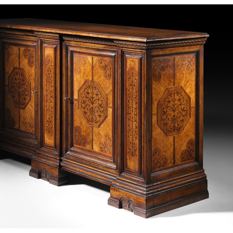 84" Wide 1 Drawer Walnut Wood Sideboard