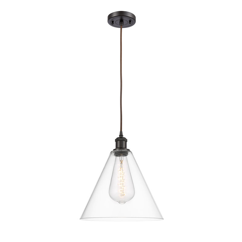 Luminaire suspendu sphérique à 1 lumière Allean, Cuivre antique, Blanc mat, H 11,75 po x l 8 po x P 8 po