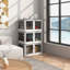 Armoire décorative, bacs de rangement empilables 32 gallons avec couvercles, 3 ensembles de rangement pliables