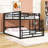 Twin Over Full L-Shaped Metal Bunk Bed With Slats-430279852