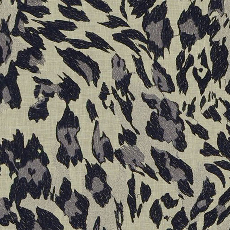 Coussin décoratif carré Plutus Cheetah Embroydery, Granit, 22 po x 22 po