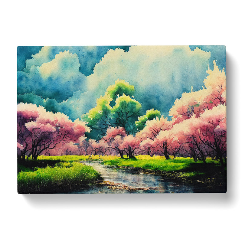 Spring Forest Watercolour Vol.1 - Wrapped Canvas, 35cm H x 50cm W x 3cm D