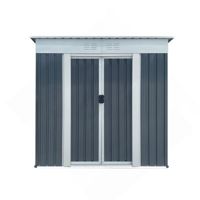 Outdoor Storage Sheds 6Ftx4ft Pent Roof Grey