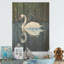 Swans Reflection By The River - Art sur bois de pin naturel-1989980319