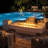 72" Outdoor Propane Fire Table – 60,000 BTU, White Stone-Look Finish, Detachable Tank Cabinet & Wind Guard