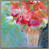 Red Blooms Giclee On Canvas by Jill Krasner