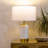 Arden 17 in. White Marble LED Bedside Table Lamp with Charging USB Port