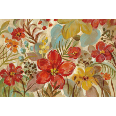 Tropical Flowers Crop by Silvia Vassileva - Wrapped Canvas Art Prints