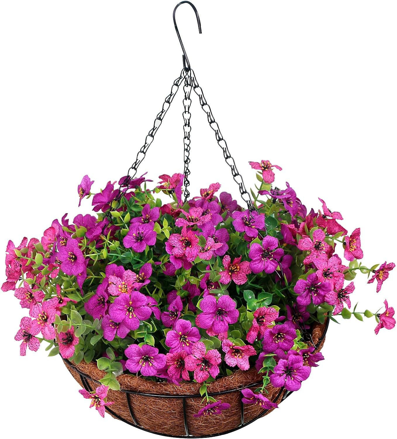 Primrue Daisy Hanging Basket Arrangement in Basket | Wayfair