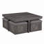 Table basse 38 po en bois rustique avec tabourets de rangement Moseberg-598878507