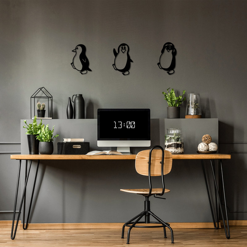 Decorative Metal Wall Accessory Set (3 Pieces), Black, Sizes: 7.9 x 11.4 inches, 7.9 x 12.2 inches, 7.5 x 12.6 inches | 100% Metal, Thickness: 0.04 inches | Perfect for Home Decor, Elegant and Stylish Design