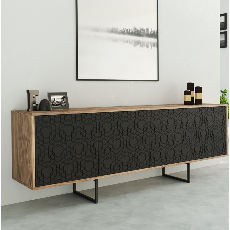 Largo 204cm Sideboard, Black/Walnut