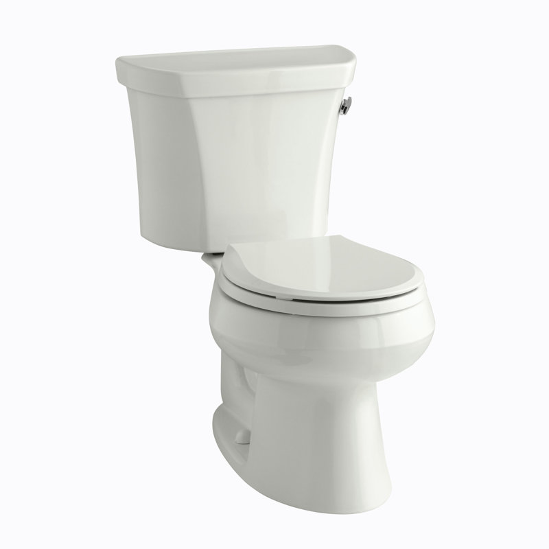 Wellworth 1.28 GPF Water Efficient Round Two-Piece Toilet (Seat Not Included), Dune, Right-Hand