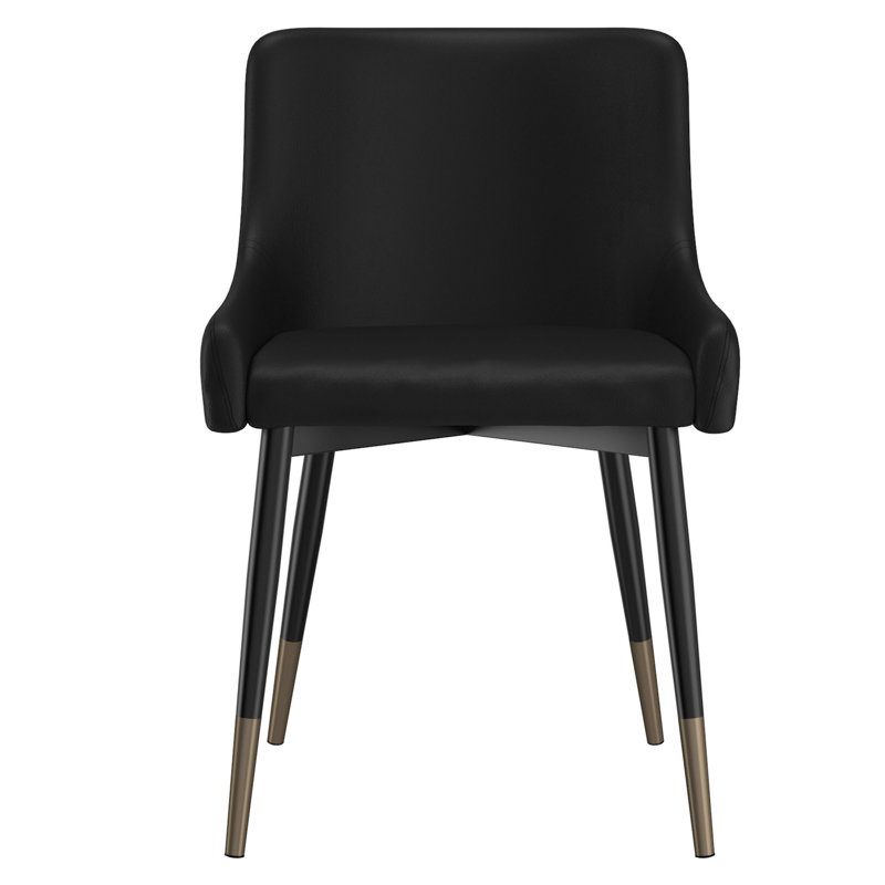 Chaise de salle à manger Abi, ensemble de 2, en noir, Noir