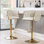 Tabouret de bar pivotant à hauteur réglable avec repose-pieds