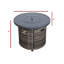 Table de foyer en aluminium, H 25 po x l 32 po, sortie 55 000 po, table d'apparence grise mixte, utilisation extérieure, aluminium, rouille