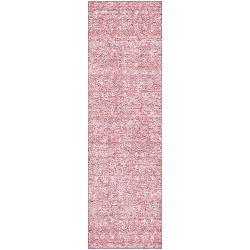 Premium Machine Washable Prisco Blush Rug, Runner 2'3" x 7'6"
