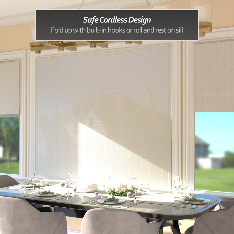 Bamboo Window Shade Blind - White, 72"W x 72"L