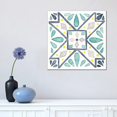 Garden Getaway Tile IX White 1 Piece Wrapped Canvas Painting