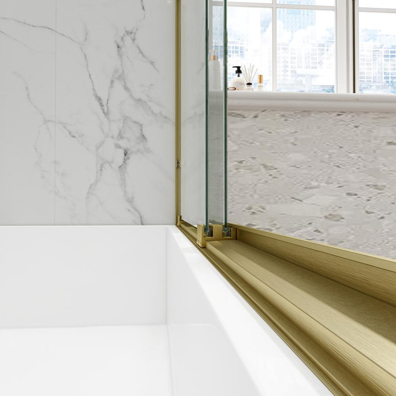 55"-60" W x 60" H Shower Door, Brushed Gold