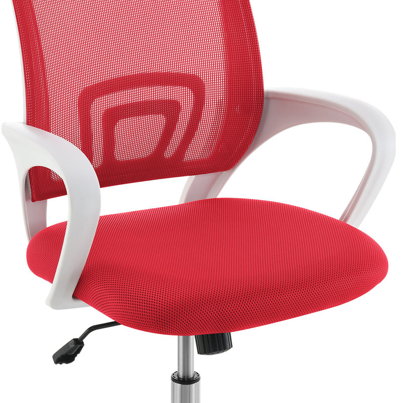 Chaise de bureau Byrd, Rouge / Blanc, Rouge