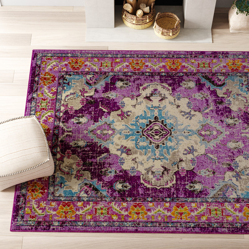 Almyra Oriental Area Rug, Rectangle 4' x 5'7", Grey/Light Blue