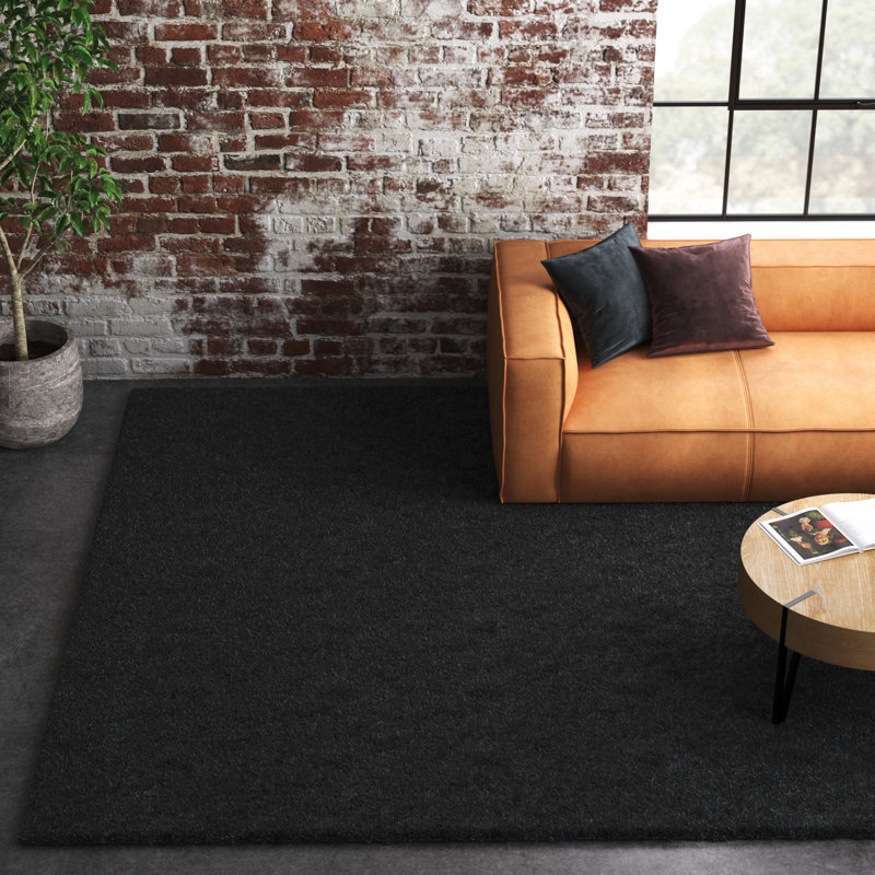 Jewell Handmade Tufted Dark Gray Area Rug, Rectangle 4' x 6'