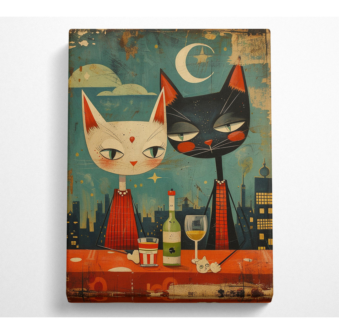 Bar Cats Canvas Kunstdruck