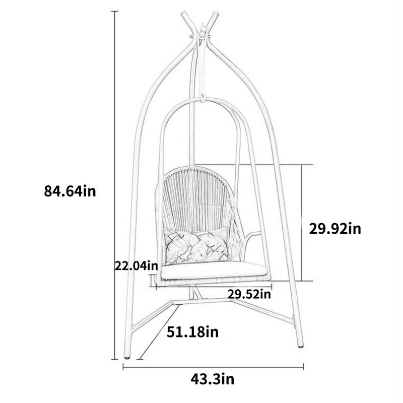 Balancelle suspendue avec support, Beige