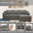 Boneless 87" Modular Sectional Sofa, L-Shape Cloud Sectional Couch, Cozy Boneless Couches For Living Room (Dark Grey, Left Facing Chaise)-1415993448-1415993451