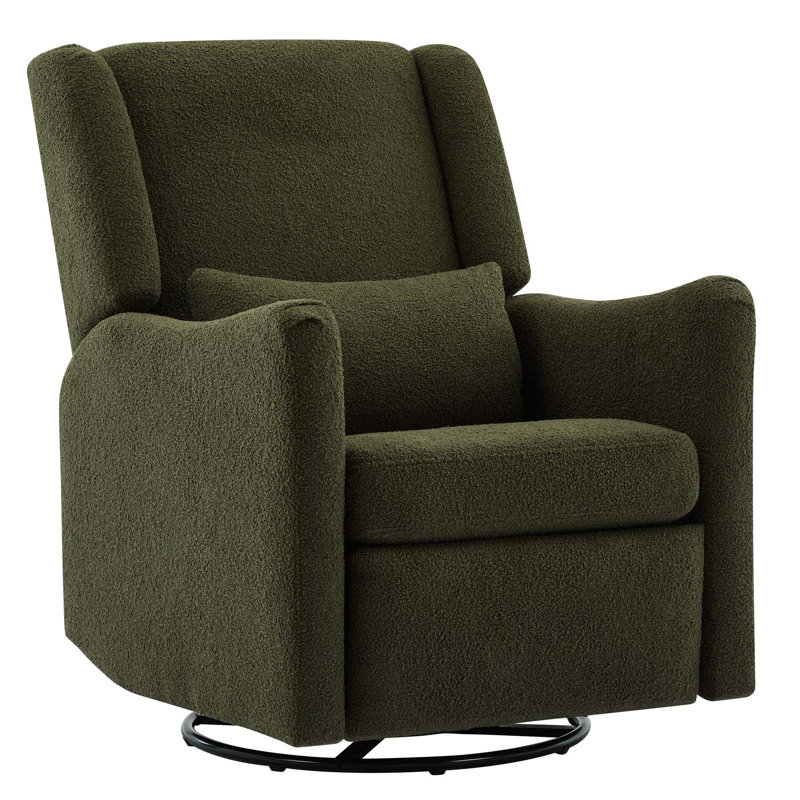 Wide Wingback Swivel Rocker Recliner Chair, Glider Rocker Recliner, Rocking Chair Nursery For Living Room Bedroom Apartment
