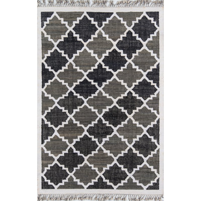 Authentic Flatweave Cotton Geometric Indoor Rug