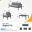 Ensemble de conversation d'extérieur tout en aluminium 5 personnes avec coussins Brandtley-738028215