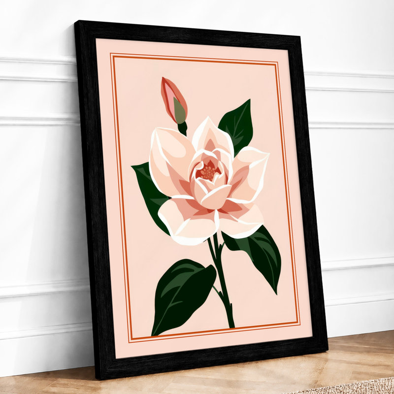 Classic Rose Study Botanical - Print, Black, A4 - 29.7 x 21.0 cm
