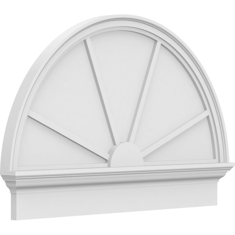 38 po x 38 po x H 25-3 / 4 po x P 2-3 / 4 po Demi-cercle à 4 branches en PVC de qualité architecturale