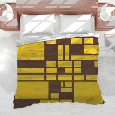 Édredon jaune brun et rectangulaire