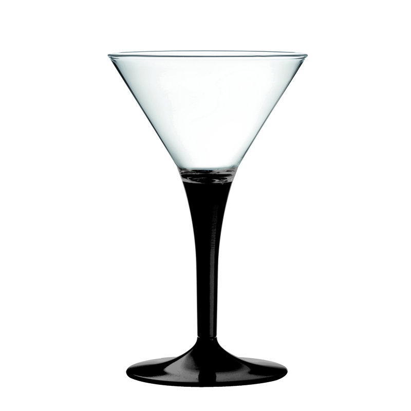 Polycarbonate Martini Glass - 6 Pieces - Amber, Black